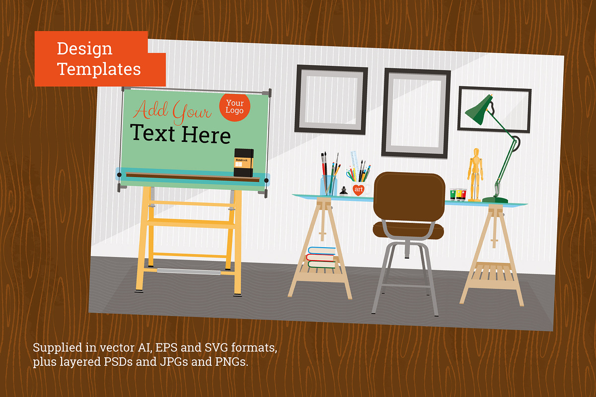 Art Supply Illustration Pack, a Work Illustration by Wingsart Studio (Photo 11 of 12)