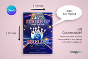 Editable Bowling Birthday Invitation, a Design Template by Snapybiz (Thumbnail 4 of 9)