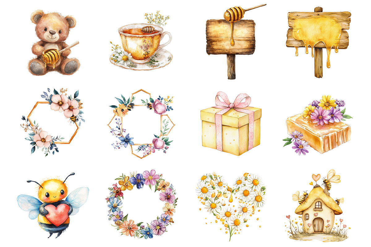 Bee My Valentines Clipart, an Illustration by Design Market (Photo 2 of 4)