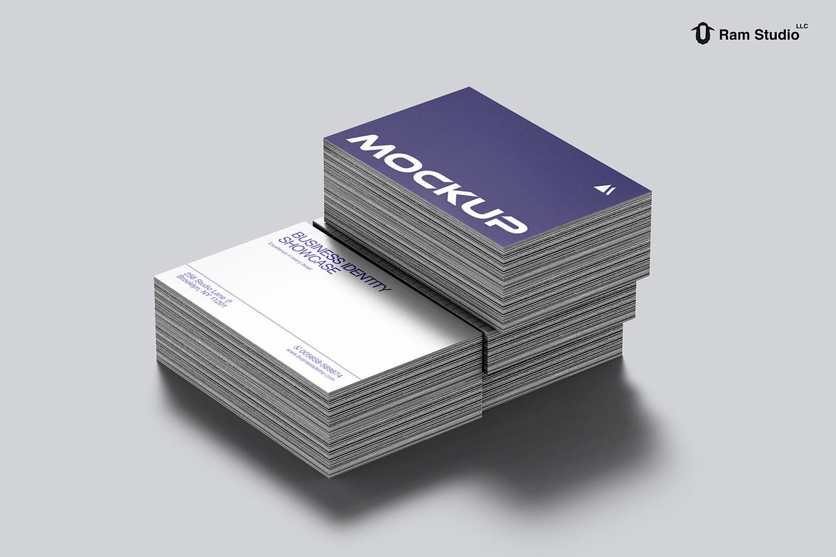 85x55mm Business Card Stack Mockup, a Pens & Pencil Mockup by RamStudio2 (Photo 4 of 10)
