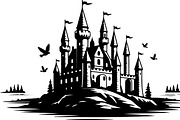 Medieval Castle Silhouette Bundle, an Illustration by hafijul (Thumbnail 7 of 9)