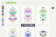 Quirky B-Flies - Clipart Collection, a Graphic by Leila Divine (Thumbnail 8 of 13)