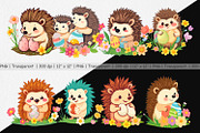 Easter Hedgehog Clipart, a Graphic by Artnoy (Thumbnail 2 of 5)