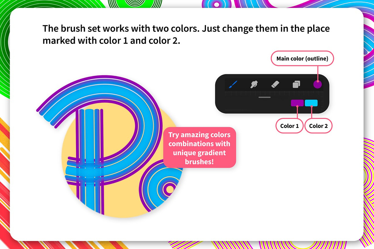 Outline MULTI LINE Brush set, a Brush Add-On by Magnatype (Photo 6 of 9)