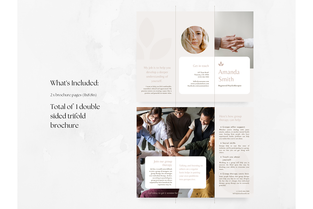 Psychologist Therapist Brochure, a Marketing Template by PatternLab. (Photo 2 of 8)