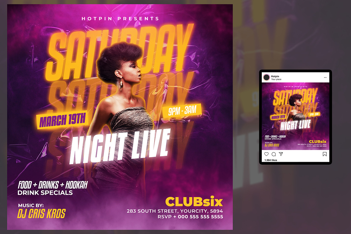 Night Club Party Flyer Template, a Flyer Template by Hotpin (Photo 2 of 2)