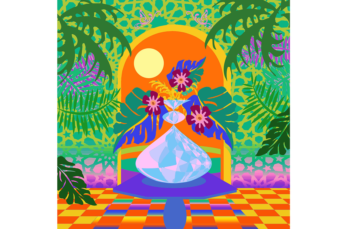Tropical Bungalow Moon Light  Doorwa, a Background Graphic by Sharon Schwalbe (Photo 2 of 2)