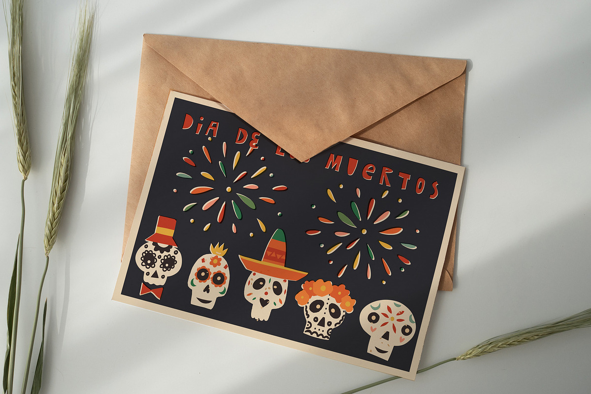 Dia De Los Muertos graphic retro set, a Seasonal Illustration by Paper Cherry (Photo 13 of 16)