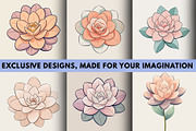 10 Elegant Pastel Bloom Minimal, a Decorative Illustration by Crox Studio | Digital (Thumbnail 2 of 2)