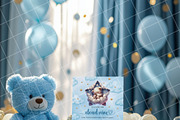 Boy baby shower invitation mockup, an Advertising Mockup by Blush Roses Print (Thumbnail 5 of 8)