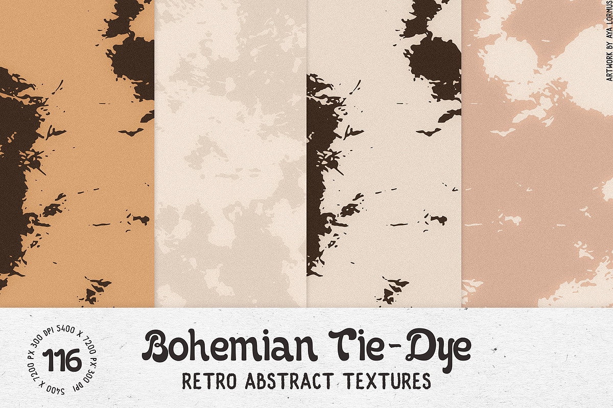 Bohemian TieDye Retro textures, a Texture Graphic by AyaLormus (Photo 5 of 17)