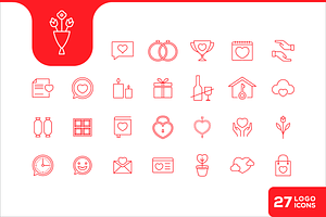 Love Care Line Icons Design Vector