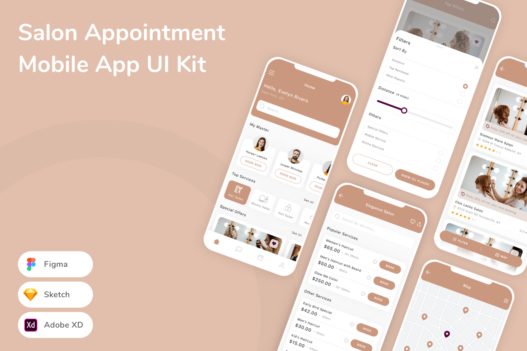 Salon Appointment Mobile App UI Kit, an UI Kit Template by Betush