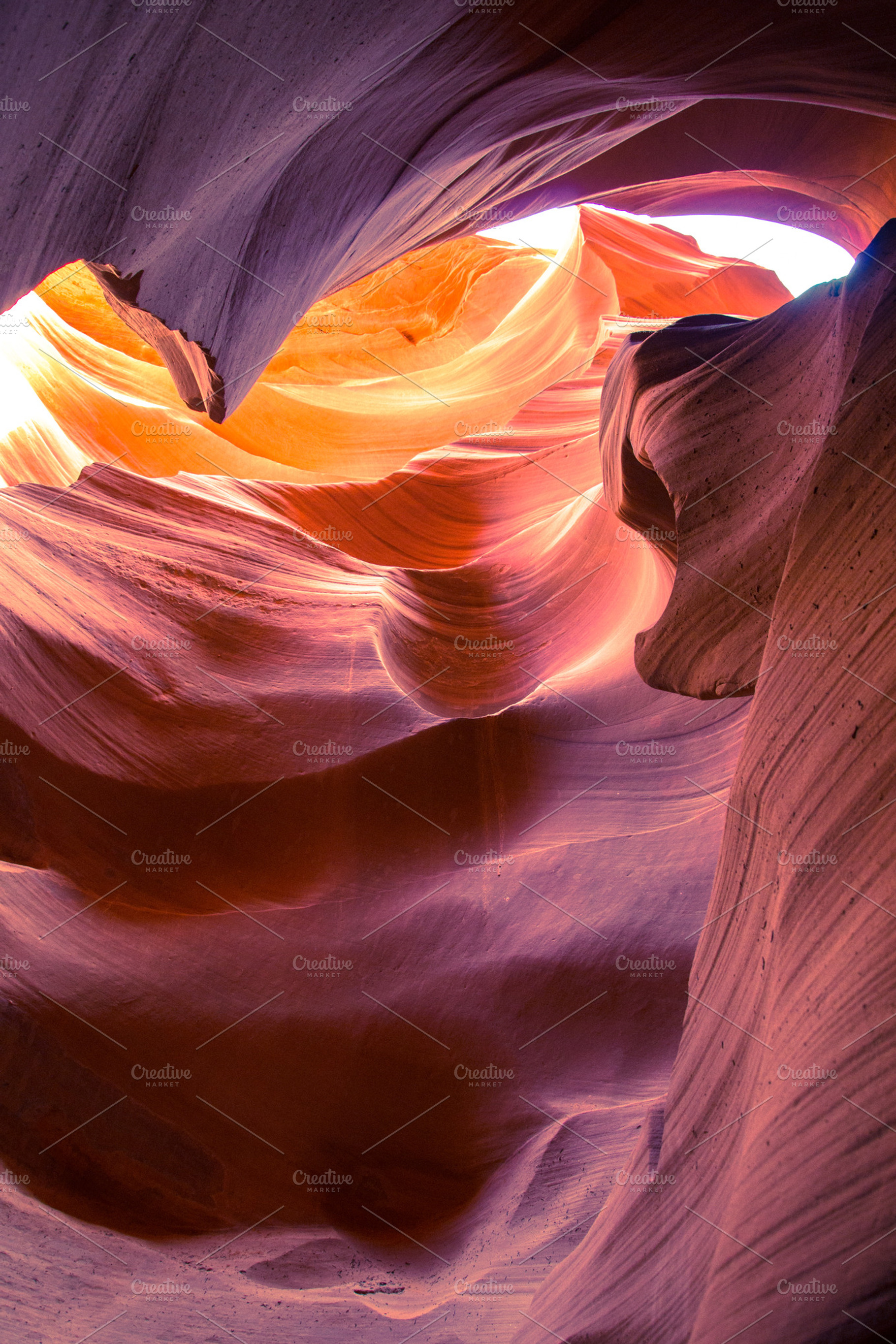 Lower antelope canyon featuring rock, scenery, and shadow, a Nature Photo by Kitko photography shop