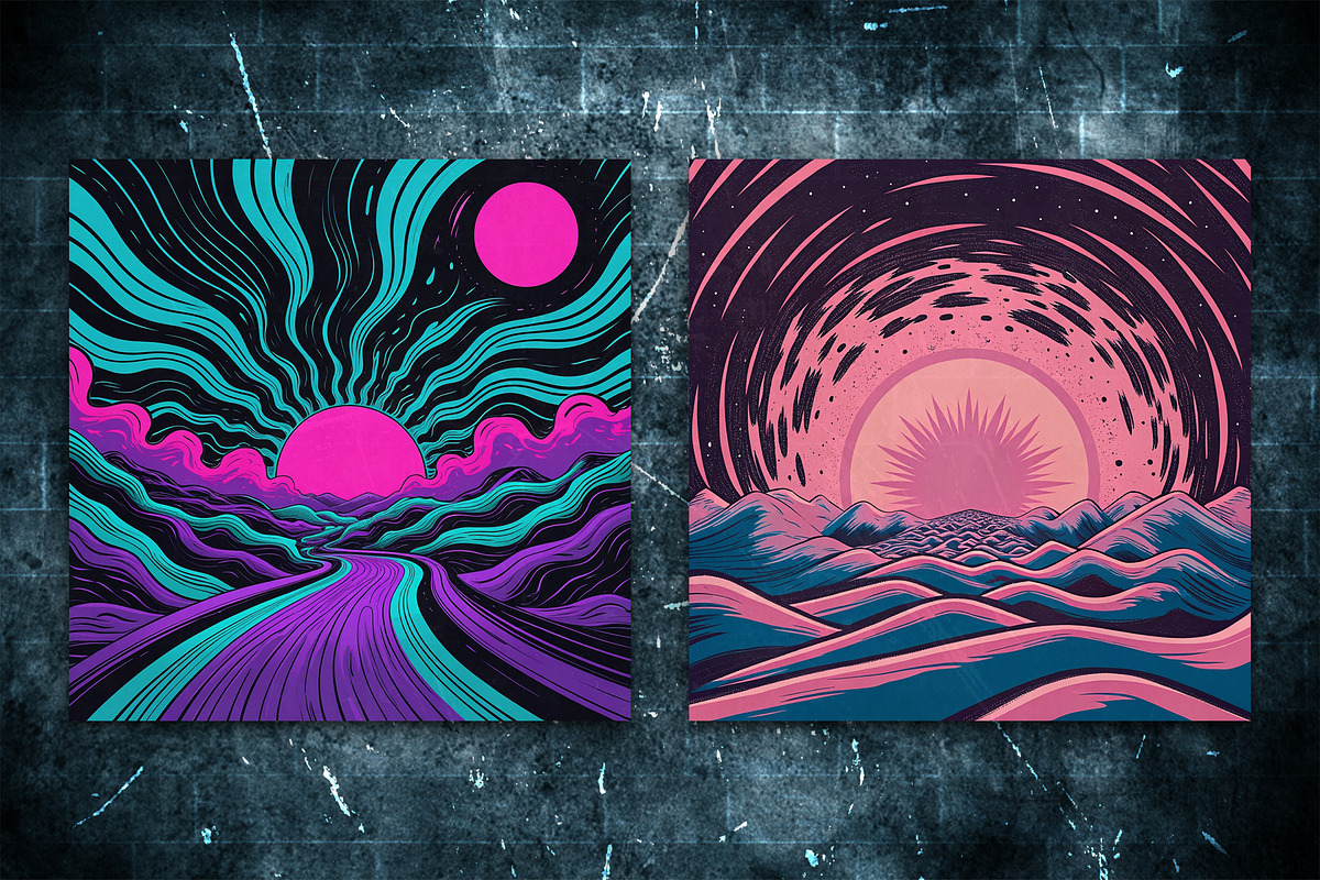 Psychedelic Background Pack, an Illustration by Imamul001 (Photo 2 of 4)