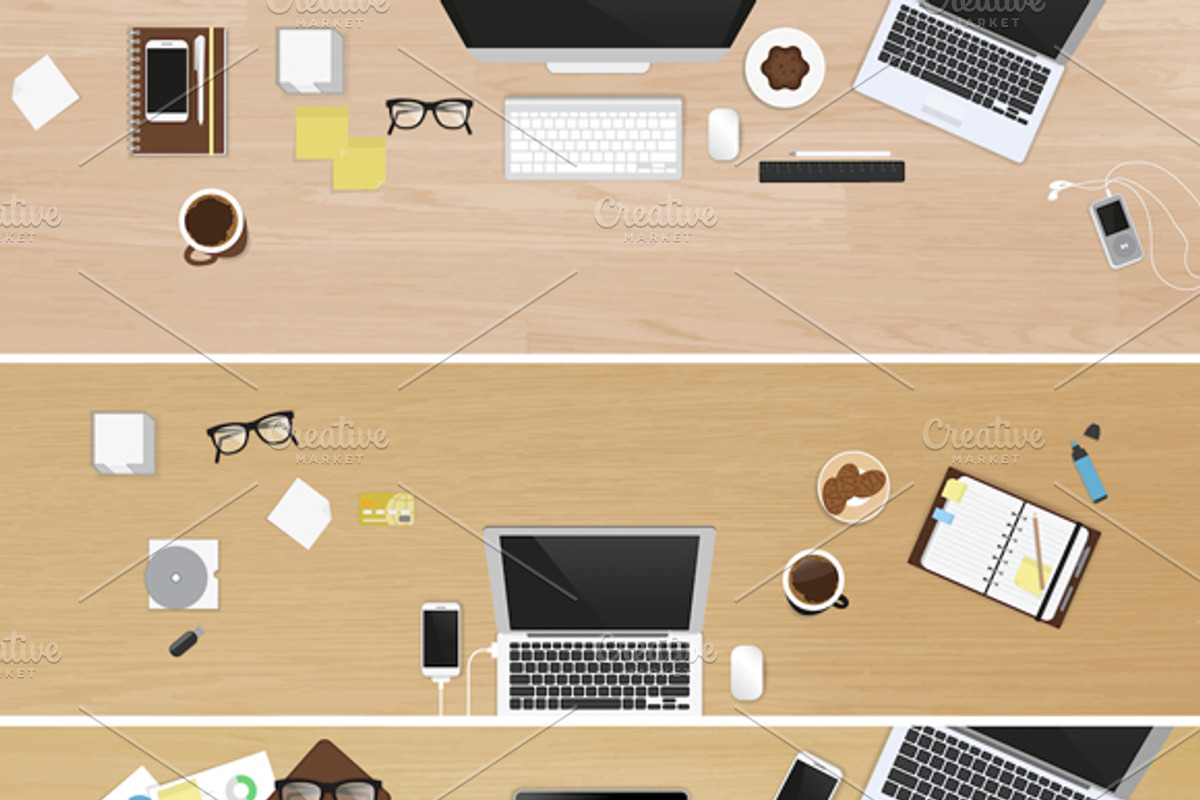 Vector Hero Headers Long banners, an iPad Mockup by Julia Tim (Photo 2 of 2)