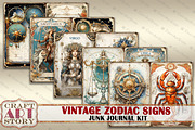 Vintage astrology junk journal Pages, a Seasonal Illustration by CraftArtStory (Thumbnail 3 of 5)