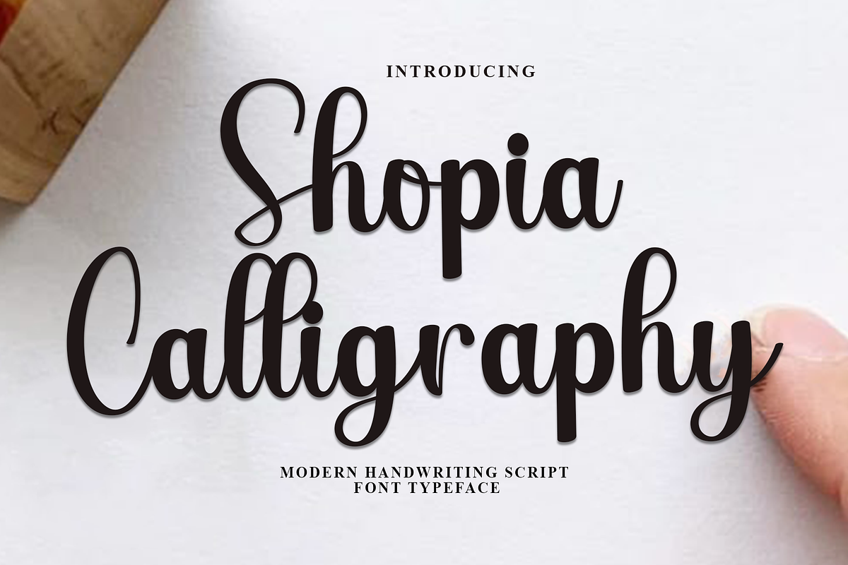 Shopia Calligraphy, a Handwritten Font by InermediaSTUDIO (Photo 1 of 8)
