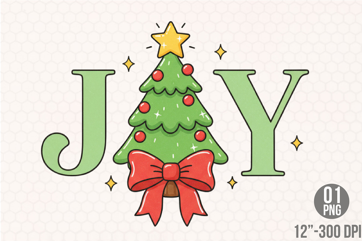 Christmas Tree Joy Embroidery Design, an Illustration by Designking (Photo 1 of 6)