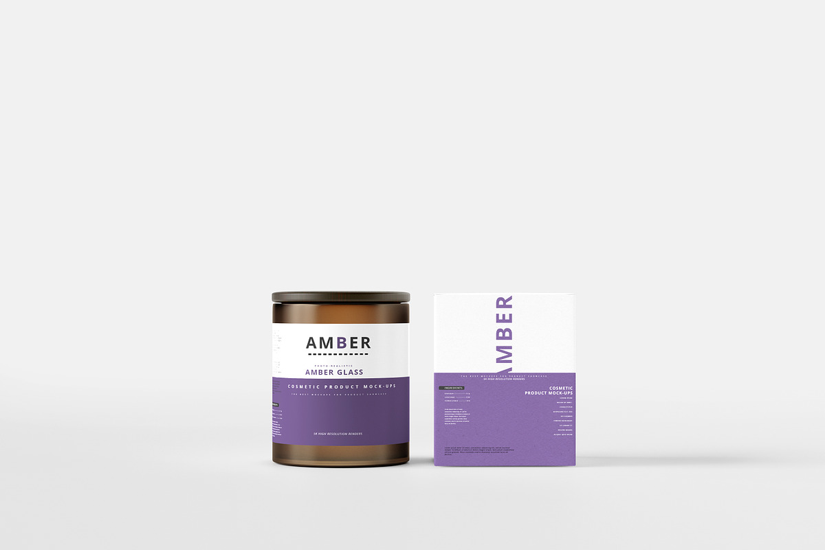 7 in 1 Amber Glass Cosmetic Bundle, a Cups & Container Mockup by pmvch (Photo 8 of 106)