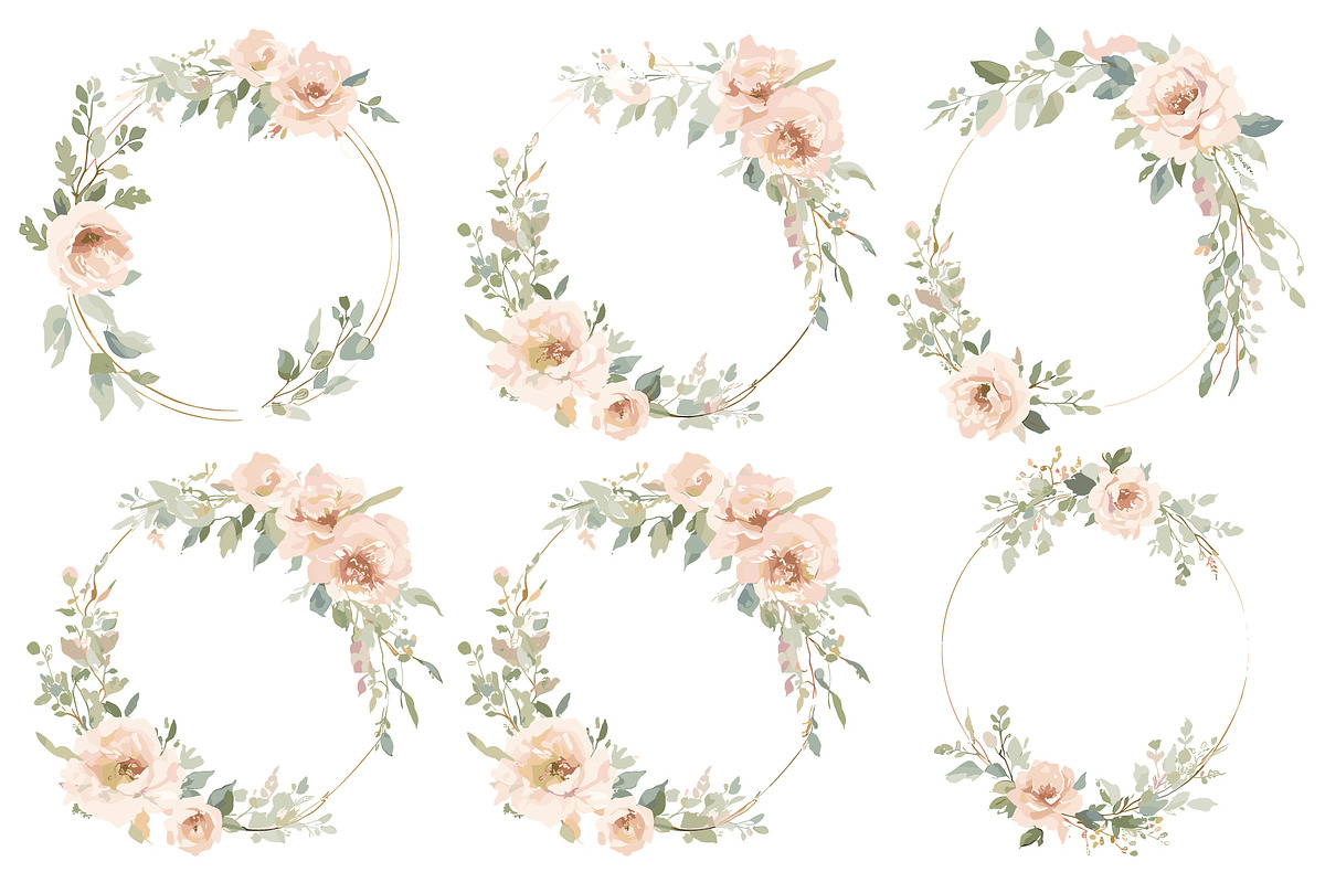 Geometric Floral Frames Set, an Illustration by jahid234 (Photo 8 of 20)