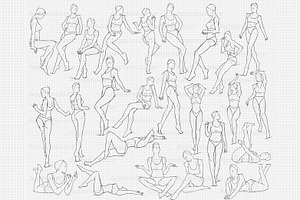 Procreate Casual Girl Poses Brushes