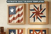 Patriotic Barn Quilt Block Patterns, a Pattern Graphic by AtacanDigital (Thumbnail 1 of 6)