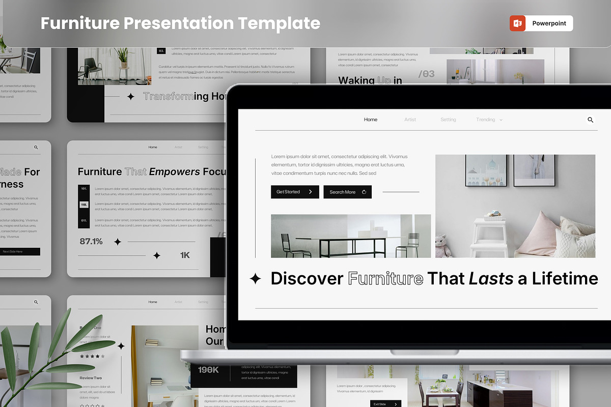 Minimalist Furniture PowerPoint, a Presentation Template by MtvtdArt (Photo 1 of 6)