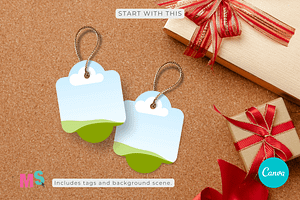 Gift Tag Mockup Builder For Canva