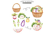 Cute Vegetables Watercolor Clipart, an Illustration by CharmClipart (Thumbnail 7 of 10)