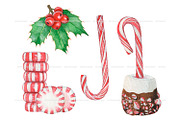 Watercolor Christmas Sweets Clipart, a Food Illustration by ArtfulStudio (Thumbnail 3 of 10)