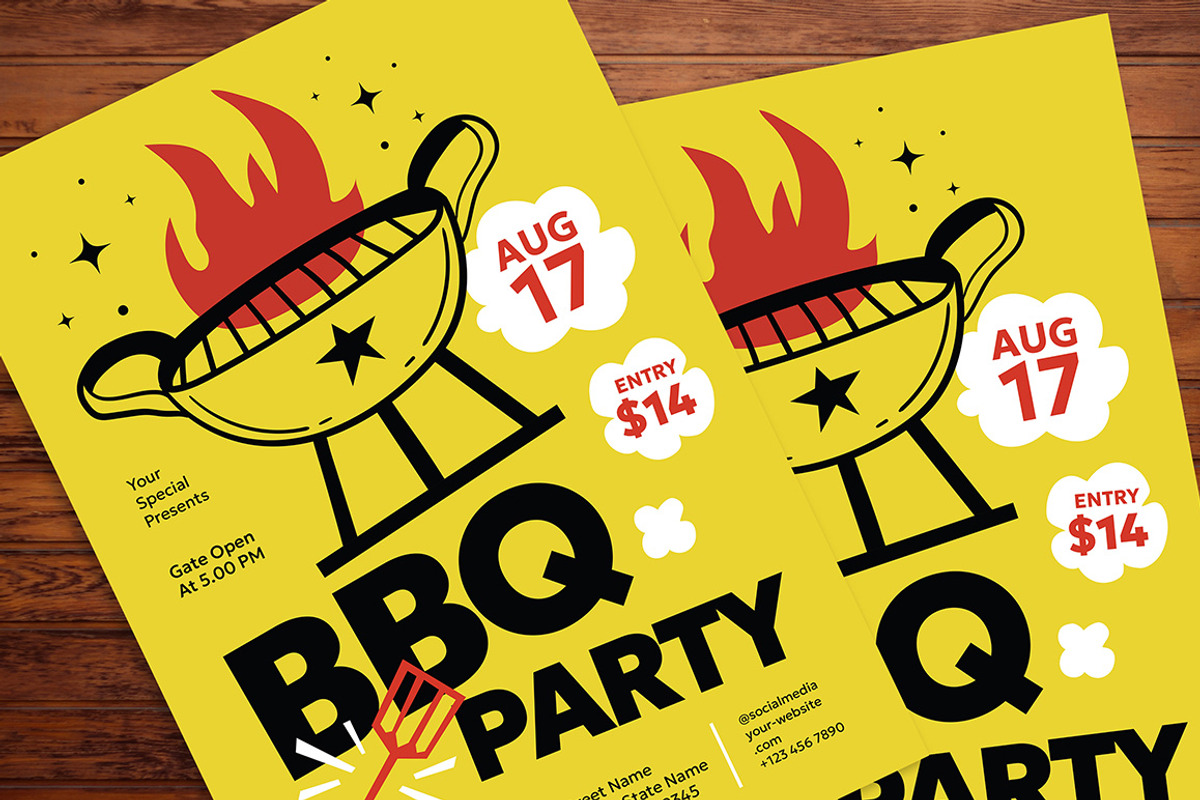 Barbeque Party Flyer, a Flyer Template by Gumico Studio. (Photo 2 of 3)