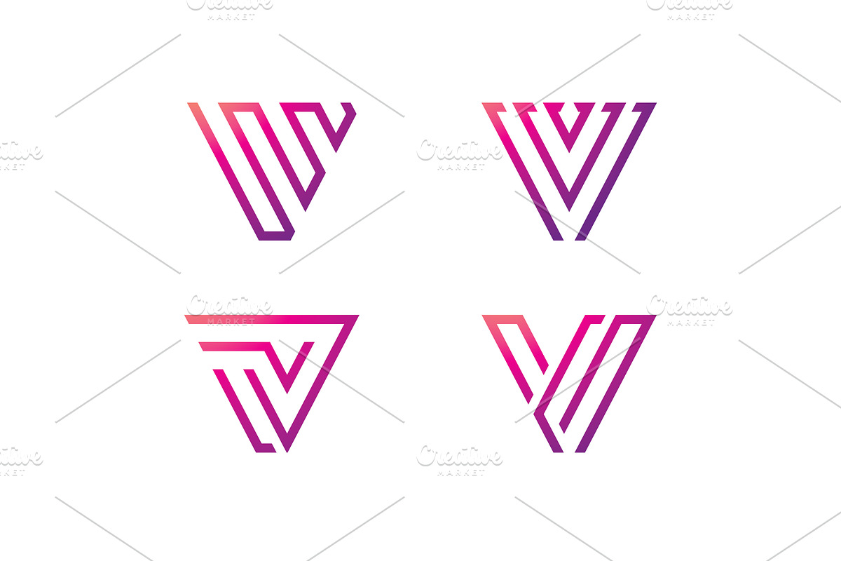 V Line Logo Design and template., a Branding & Logo Template by T.Vooka