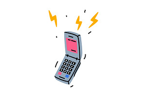 Retro Mobile Cellphone as Portable, an Object Illustration by TopVectors