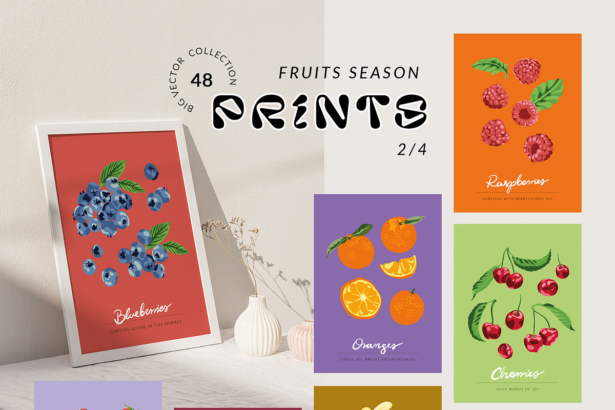 Fruits Season Posters & Patterns, an Illustration by SunnyAfternoons (Photo 5 of 13)