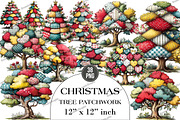 Christmas Tree Patchwork Clipart, an Illustration by DreamArtGraphic (Thumbnail 1 of 4)