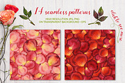 Floral watercolor rose petals, an Illustration by MiraEl Art (Thumbnail 3 of 8)