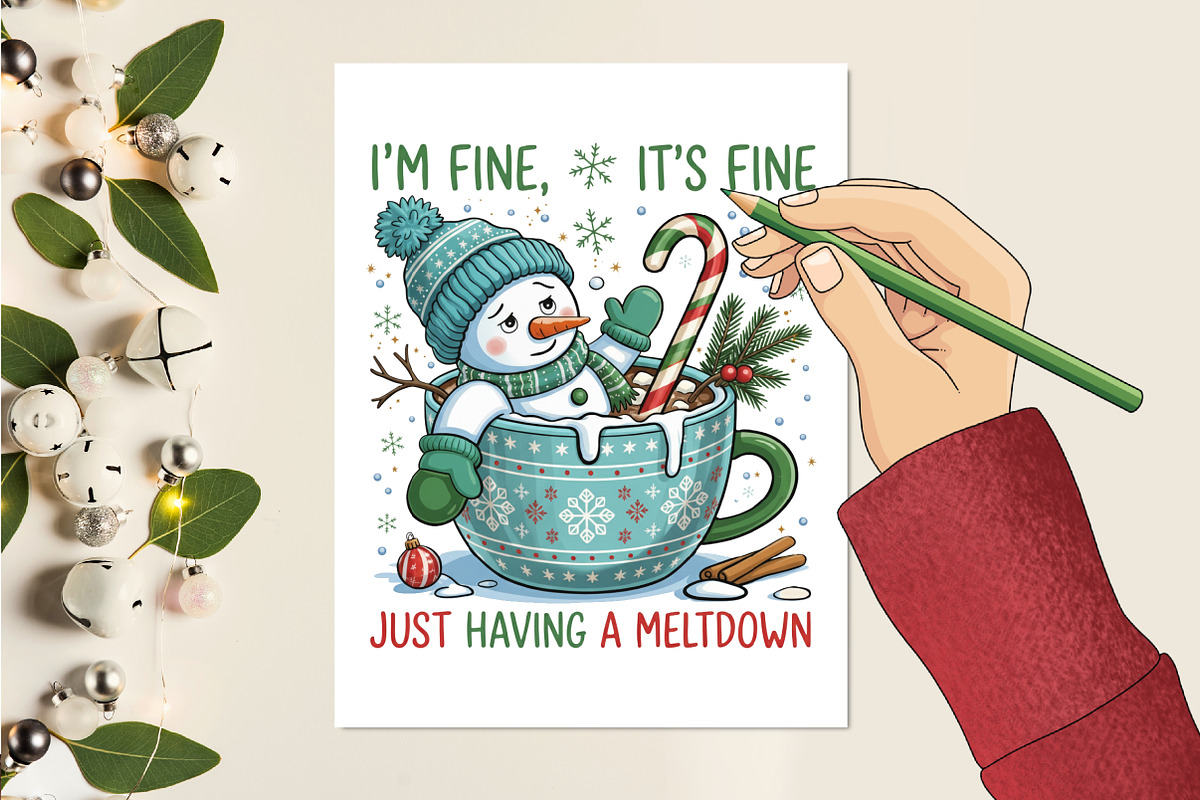 Funny Cute Snowman Png Christmas PNG, an Illustration by designcity5 (Photo 4 of 8)
