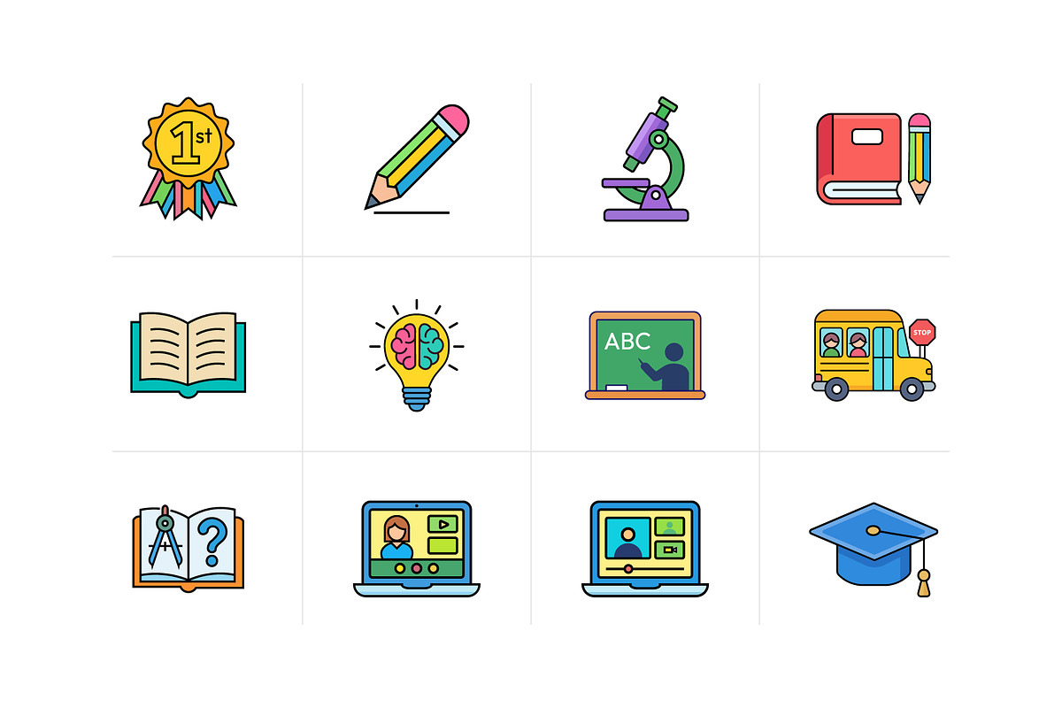 Education & E-Learning Icons Set, a Solid Icon by VectStock (Photo 1 of 2)