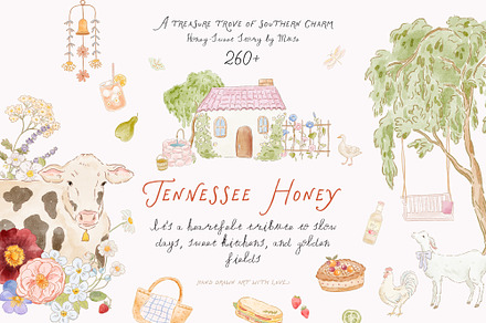 Tennessee Honey – Southern Clipart, a Decorative Illustration by Muse Artist