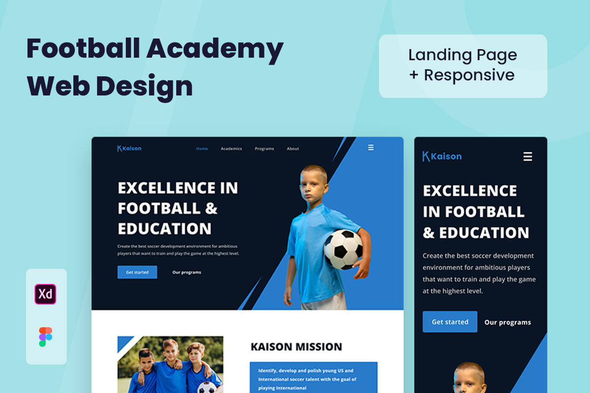 Soccer Academy Web Design, a Wireframe Template by INSPR STD (Photo 1 of 6)