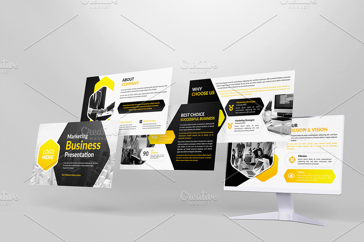 Business Presentation Template, a Presentation Template by gstudiovect21 (Photo 2 of 3)