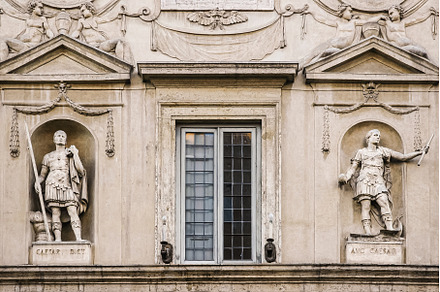 Spada Palace, statues on the, an Arts & Entertainment Photo by Iván Moreno STOCK PHOTO