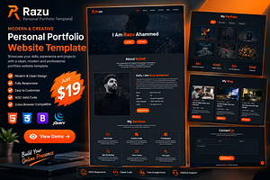 Razu - Dark Developer Portfolio HTML