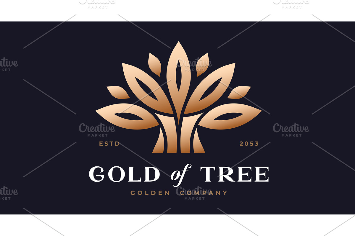 Tree Label, Sign, Logo Oak, Olive, a Decorative Illustration by Foxys ...