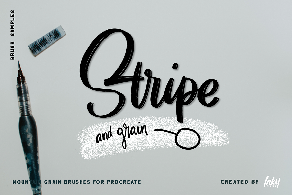 Mountain Grain Lettering Brush Duo, a Brush Add-On by Inky Pixels (Photo 2 of 5)