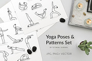 Yoga Poses Linear Hand Drawn Set, a Healthcare Illustration by tetiana.svirska (Thumbnail 1 of 10)