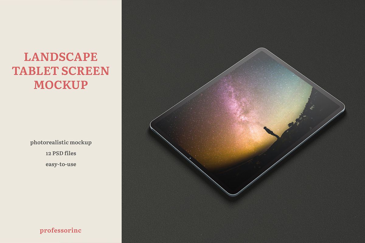 iPad Pro Tablet Screen Mockup, an iPad Mockup by professorinc (Photo 1 of 13)