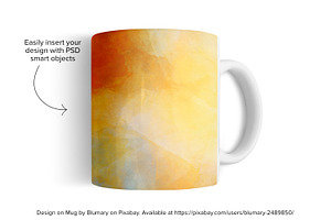 PSD MUG MOCKUP - 11 Oz Mug On Side