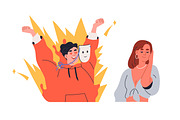 People behind fake mask concept set, a Person Illustration by Good Studio (Thumbnail 10 of 11)